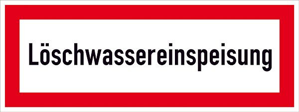 SafetyMarking Hinweisschild für die Feuerwehr, Löschwassereinspeisung, BxH 42x14,8 cm, Aluminium, 11.2874