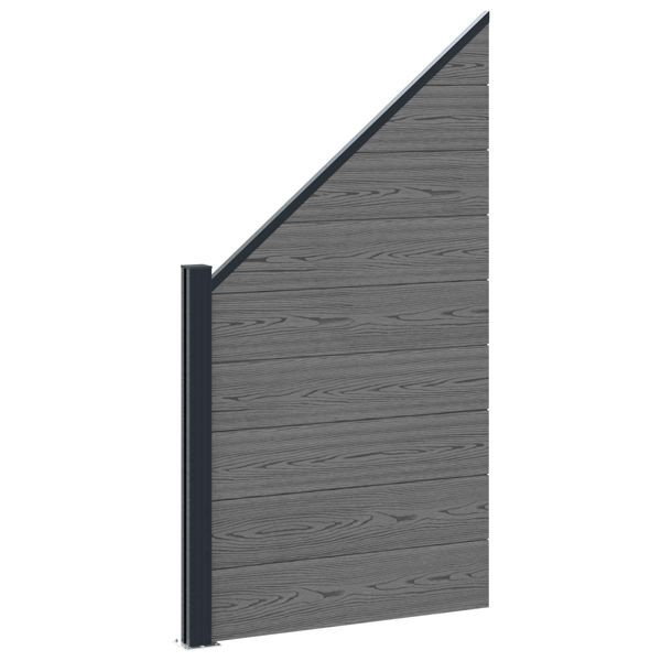 vidaXL Zaunelement WPC und Aluminium Grau, 42039062