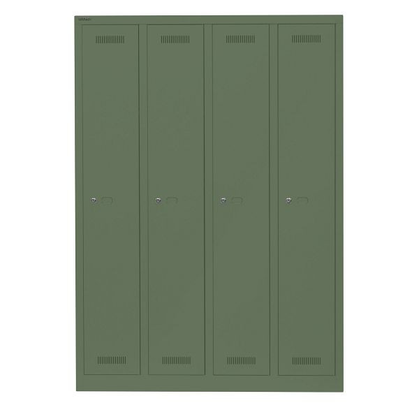 Bisley Garderobenschrank Monobloc™, 4 Abteile je 1 Fach, 623 olivgrün, ML11Q1623