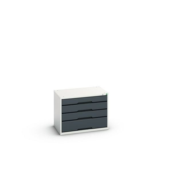 bott verso Schubladenschrank, mit 4 Schubladen, BxTxH: 800 x 550 x 600 mm, Lichtgrau / Anthrazitgrau, 16925104.19