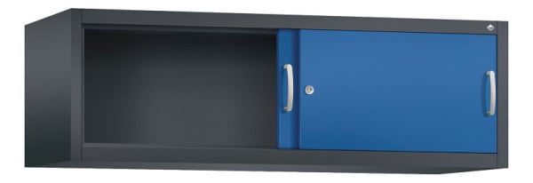 C+P Aufsatzschrank Acurado, H500xB1600xT500mm, Farbe: Schwarzgrau / Enzianblau, Bügelgriff, 1 OH, 2154-00 S10066
