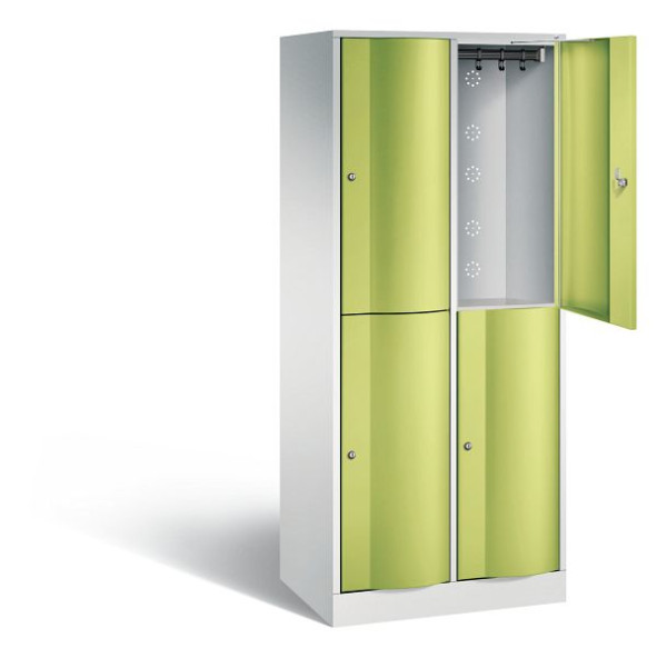 C+P Spind doppelstöckig Resisto, H1950xB772xT540mm, Farbe: Lichtgrau / Viridingrün, 8270-272 S10121