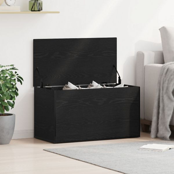 vidaXL Aufbewahrungstruhe Schwarz Eiche 84x42x46 cm Holzwerkstoff, 862633