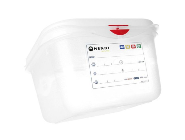 Hendi Behälter GN 1/6 Polypropylen, GN 1/6, 1,7L, Transparent, 176x162x(H)100mm, 873168