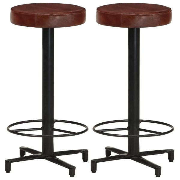 vidaXL Barhocker 2 Stück 66 cm Echtleder, 321968, 8720286067451