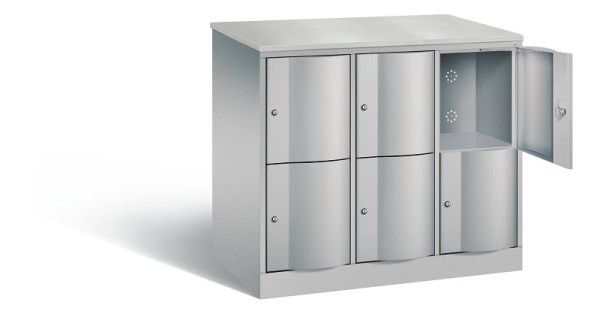 C+P XL-Schließfachschrank Resisto, H1077xB1148xT640mm, Farbe: Weißaluminium, 8472-373 S10087