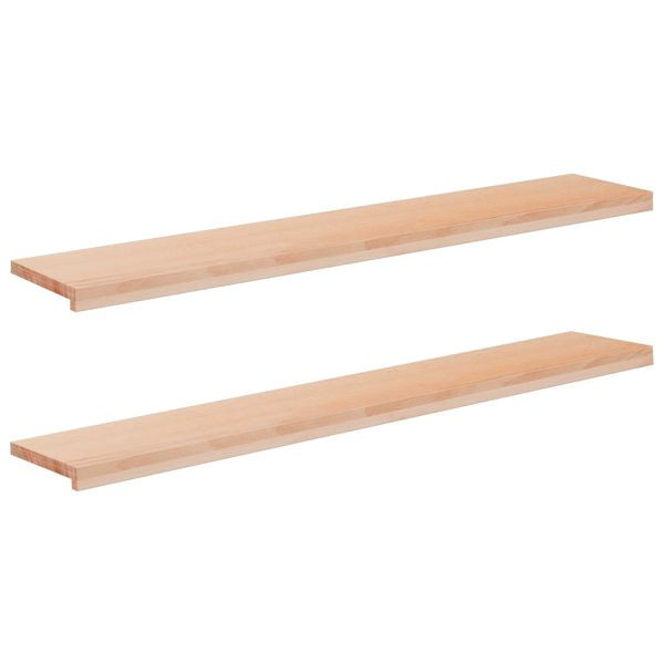 vidaXL Fensterbänke 2-teilig Natur 160 x 25 x 2 cm Massivholz Buche, 42048150