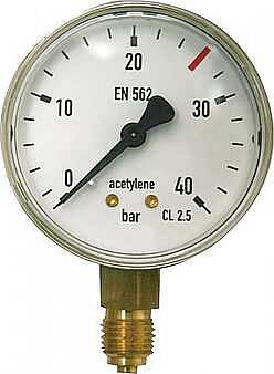 Iwetec Einzelmanometer Acetylen, 0 – 40 bar, 553400
