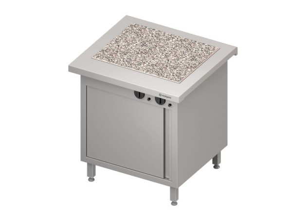 Stalgast Edelstahl Wärmeschrank "Free Flow" mit einer Wärmeplatte aus Granit 799x750x880 mm Granitabdeckung "Standard G1", FF08219