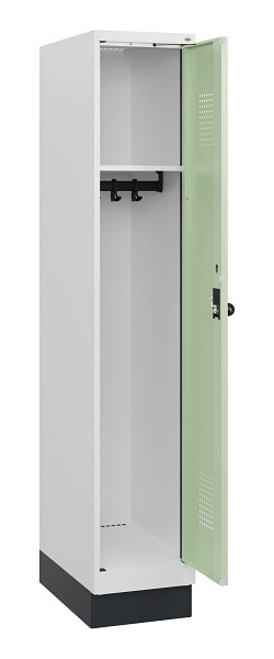 C+P Spind Evolo PLUS, Sockel, 1 Abteil, 1630x300x500mm, 9016/6019, Drehriegel, 0490205-10 S10021