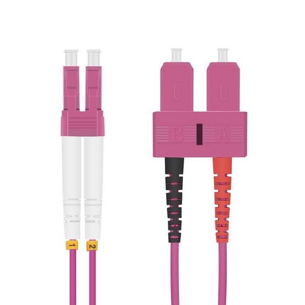 Helos LWL Patchkabel LC/SC Duplex50/125µm OM4 erikaviolett 7,5m, 115759