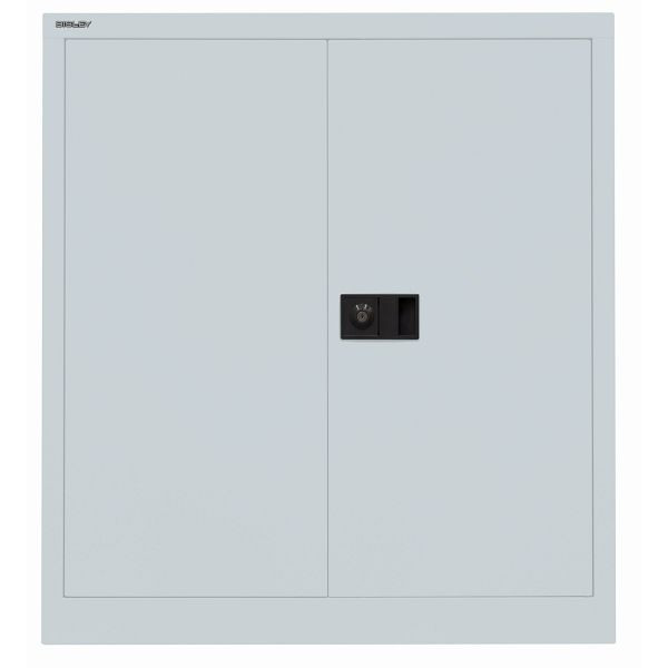 Bisley Flügeltürenschrank UNIVERSAL, 1 verzinkter Fachboden für 2 Ordnerhöhen, Breite 914 mm, 145 lichtgrau antibakteriell, E402A01G145
