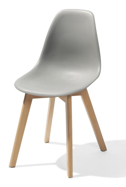 Deskin Schalen-/Stapelstuhl DIANO FLEX, Dekor: Grau, Gestellfarbe: Buche, BxHxT: 470 x 830 x 530 mm, 348706