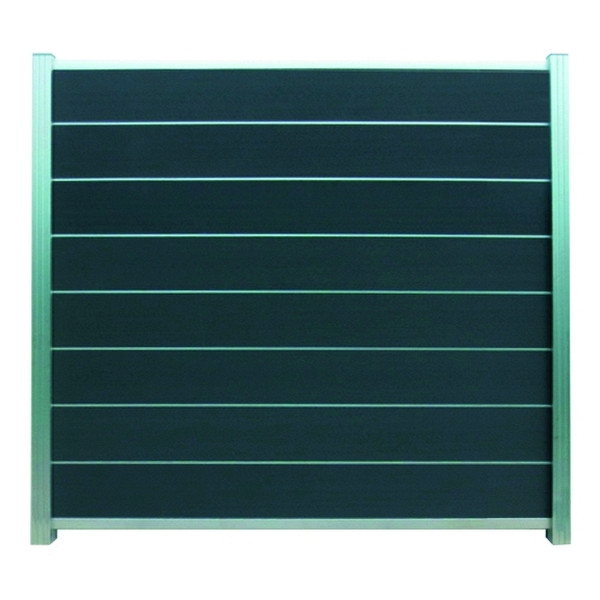 T&J GOTLAND-Serie WPC-Steckzaunsystem, Zaunset für ein Zaunfeld 180 x 175 cm, Schiefergrau / SILBER, kartonverpackt, 44840