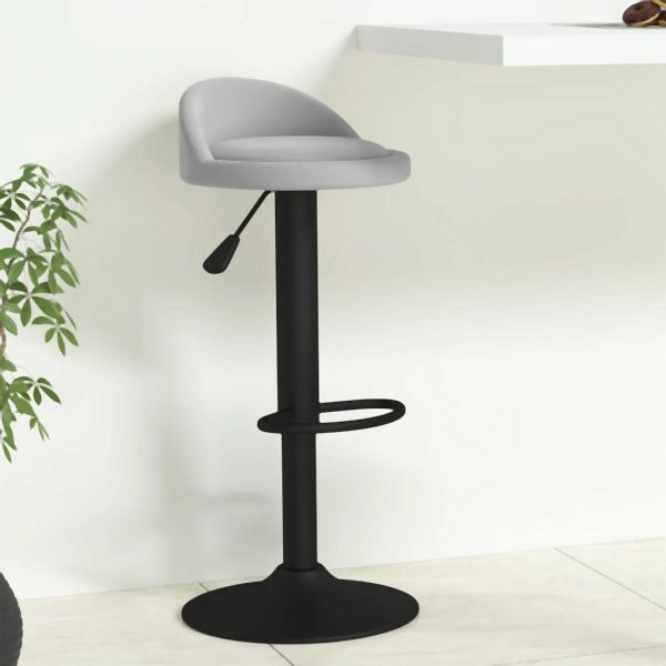 vidaXL Barhocker, Farbe: Hellgrau, Samt, 333590, 8720286519707