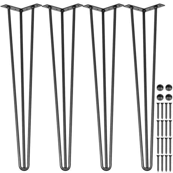 VEVOR Tischbeine Haarnadelbeine 4 Stücke 40,6 cm Kohlenstoffstahl Hairpin Lega, TZZT4PCS16YC3G001V0