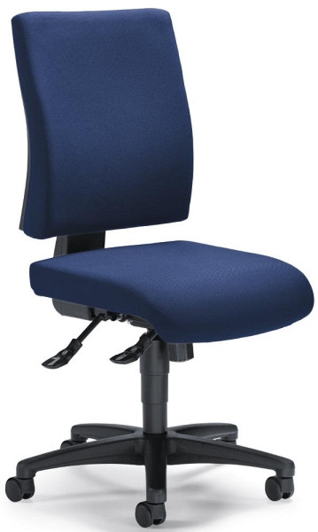 Deskin Bürodrehstuhl COMFORT R ohne Armlehnen, Fußkreuz Polyamid schwarz, Bezug Stoff, Basic G dunkelblau, 258274
