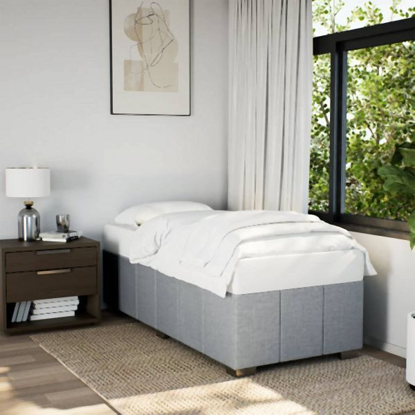 vidaXL Bettgestell ohne Matratze Hellgrau 90x190 cm Stoff, 3284797