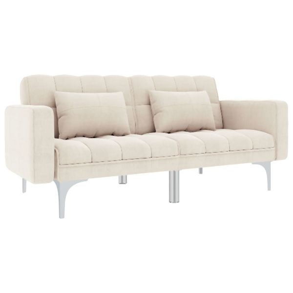 vidaXL Schlafsofa Creme Stoff, vielseitig, Wohnzimmer, 247216