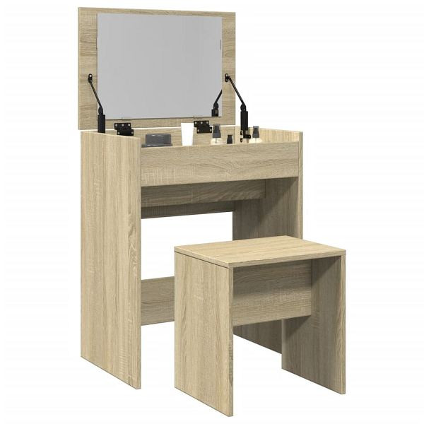vidaXL Schminktisch mit Hocker Sonoma-Eiche 60x40x113,5 cm, 848215
