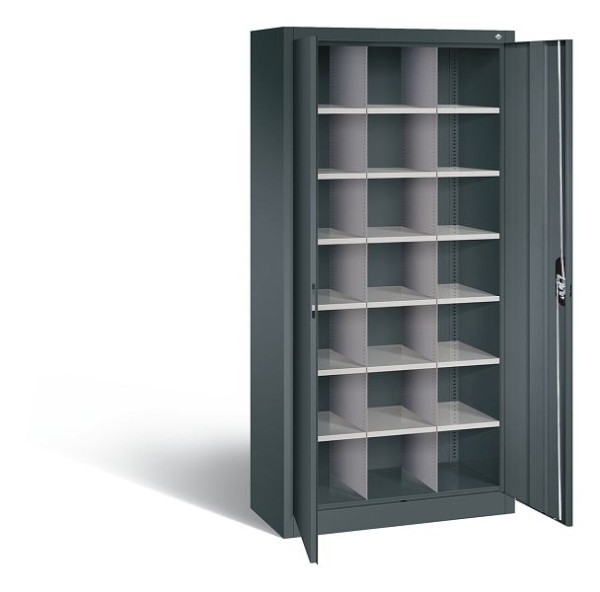 C+P Büro-Fächerschrank Acurado, H1950xB930xT400mm, Farbe: Anthrazitgrau, Muldengriff, 9260-410 S10351