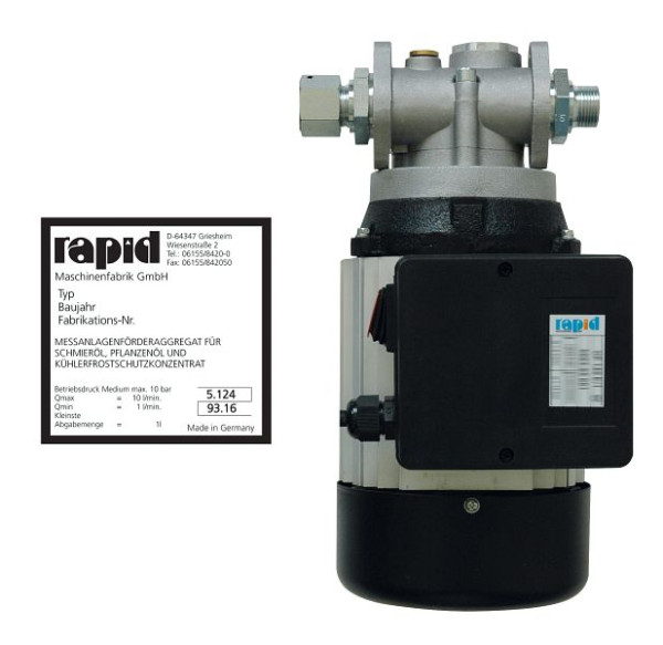 Rapid Elektrische, eichfähige Ölförderpumpe für Schmieröle, zum Anschluss an Öldruckleitungen, 20 112
