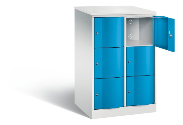 C+P XL-Schließfachschrank Resisto, H1255xB772xT640mm, Farbe: Lichtgrau / Lichtblau, 8573-273 S10127
