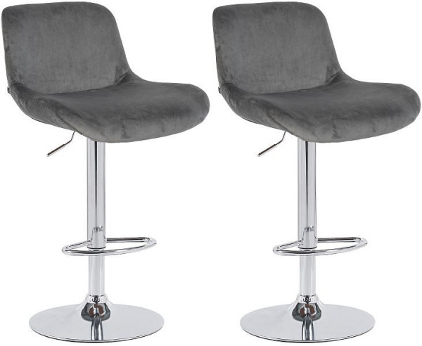 CLP Barhocker Solon Chrom Samt, dunkelgrau, VE: 2 Stück, 326596