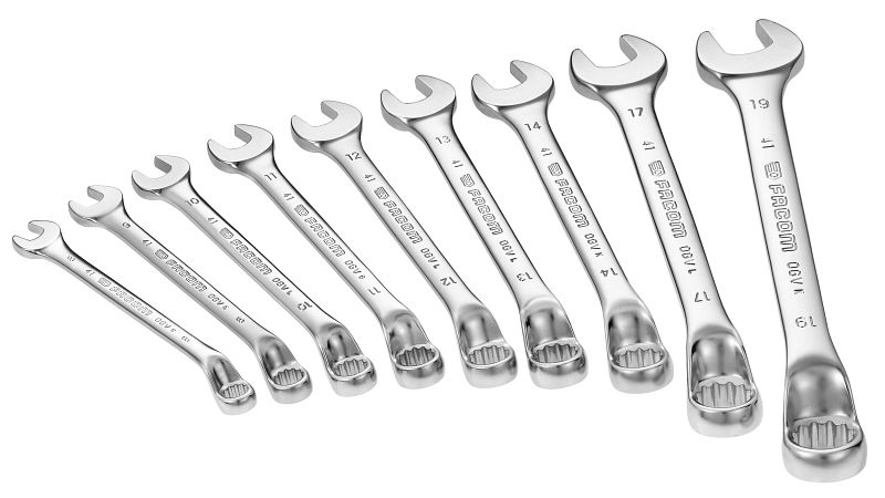 FACOM Gabel-Ringschlüssel Set – 10-teilig, Kurz, In Aufbewahrungstasche, Für Professionellen Einsatz