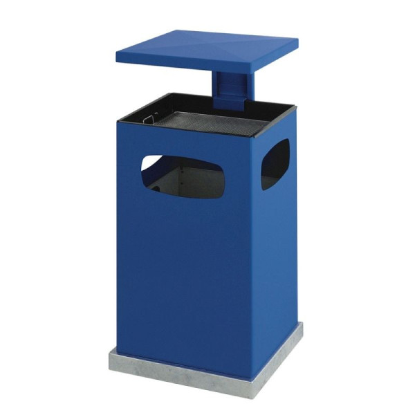 STEIN HGS Ascher-Papierkorb mit abnehmbarem Dach, blau, 80 Liter, 83749.0007