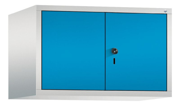 C+P Aufsatz-Garderobenschrank Evolo, 2 Abteile, H500xB810xT500 mm, Lichtgrau/Lichtblau, 48092-22 S10025