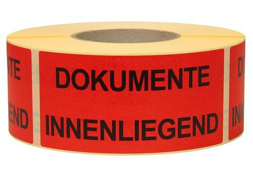 DENIOS Warn- und Hinweisetiketten, Dokumente inliegend, 145 x 70 mm, aus Papier, 299633