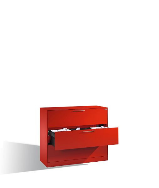 C+P Hängeregistraturschrank Asisto, H1010xB1200xT435mm, Farbe: feuerrot, Bügelgriff, 146041-313 S10014