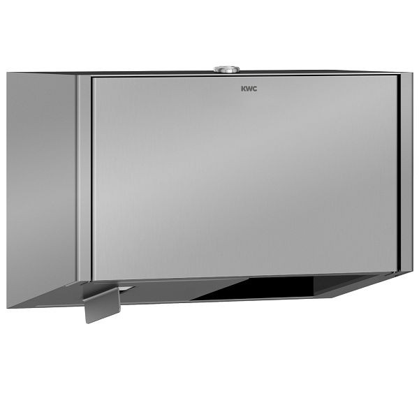 KWC WC-Doppelrollenhalter, EXOS, Edelstahl, Aufputzmontage, 280x193x147 mm, Zylinderschloss, für Rollen mit maximalem Durchmesser 120 mm, 3600008900