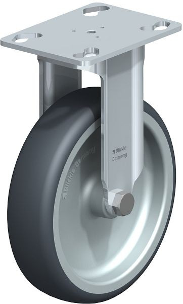 Blickle BKPA-TPA 126G Apparate-Bockrolle mit Anschraubplatte, Thermoplastisches Gummi-Elastomer, Grau, 561373