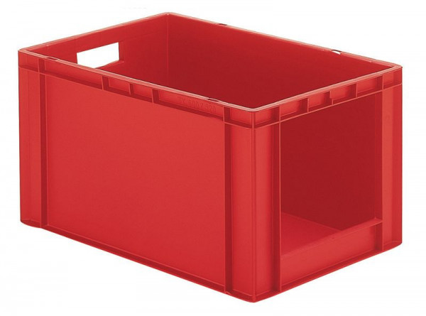 LA-KA-PE TK 600/320-4, grau, Transport-Stapelkasten, Wände geschlossen, 1 Stirnseite offen, VE: 2 Stück, 07132 22 45