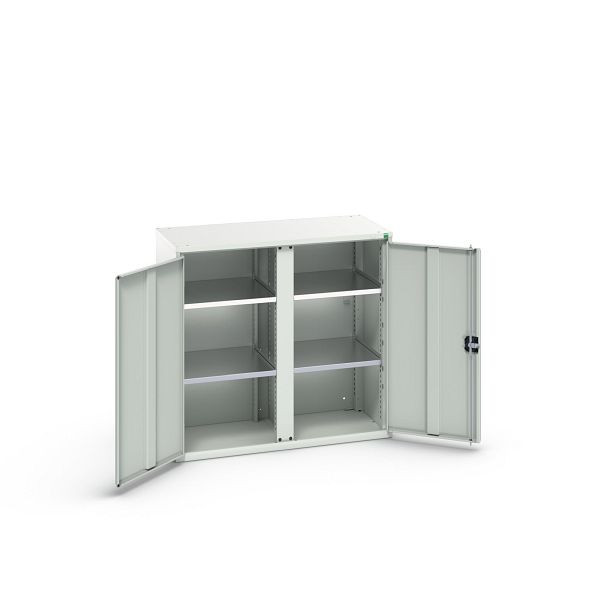 bott verso Flügeltürschrank, mit 4 Fachböden, BxTxH: 1050 x 550 x 1000 mm, Lichtgrau / Lichtgrau, 16926555.16
