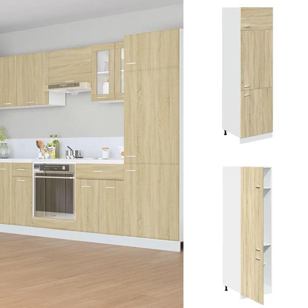 vidaXL Kühlumbauschrank Sonoma-Eiche 60x57x207 cm Holzwerkstoff, 849626