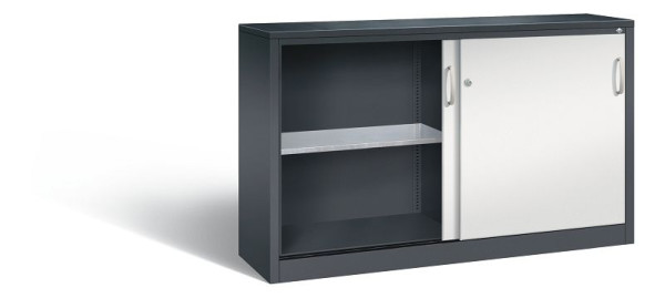 C+P Schiebetürenschrank Acurado, H1000xB1600xT400mm, Farbe: Schwarzgrau / Lichtgrau, Bügelgriff, 2146-09 S10104