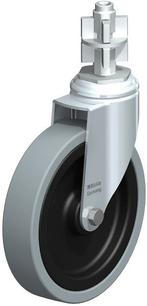 Blickle LKRA-VPA 150K-11-E17 Apparate-Lenkrolle mit Expander, Vollgummi, Grau, 753881