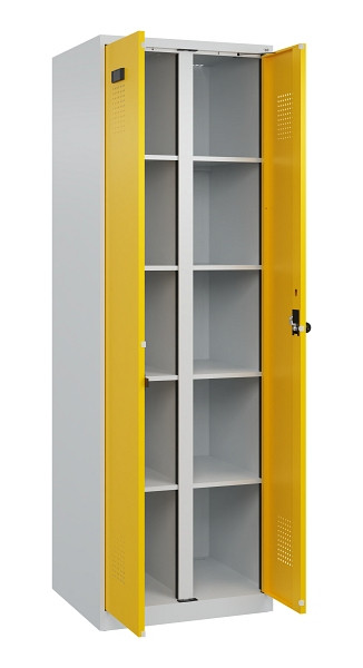 C+P Wäsche-Spind Evolo PLUS, 2 Abteile, 1850x600x500mm, 7035/1023, Verschluss Drehriegel, 049002-20B S10001