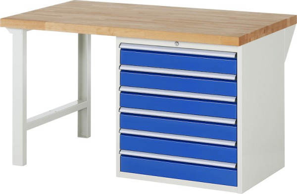 RAU Werkbank Serie 7000 - Modell 7616, B1500 x T900 x H890 mm, Systemunterbau B1500 x T850 x H850 mm, 03-7616A1-159B4M.11