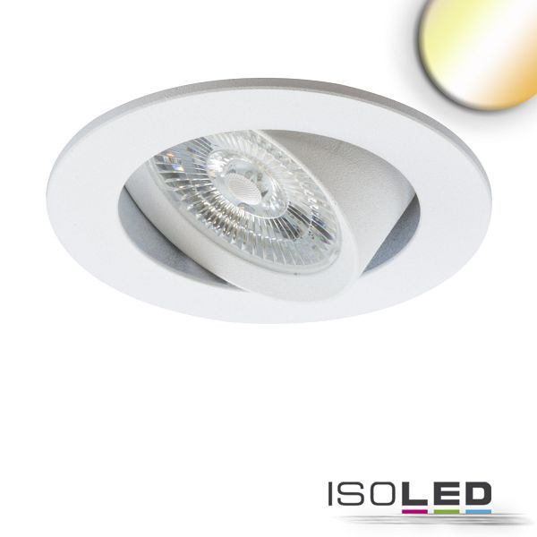ISOLED LED Einbauleuchte Slim68 Alu weiß, rund, 6W/6W 24V DC, weißdynamisch 2700-5700K, 115605
