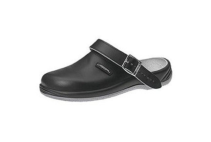 ABEBA Berufsschuhe Arrow Clog schwarz, OB, Fersenriemen klappbar, verstellbar, Glattleder, 8210-44