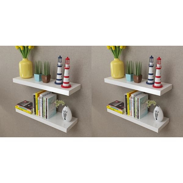 vidaXL Wandregale 4 Stück Weiß 60 cm, 275997, 8718475797760