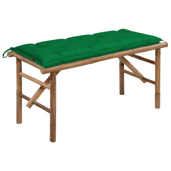 vidaXL Klappbare Gartenbank mit Auflage 118 cm Bambus, 3063869