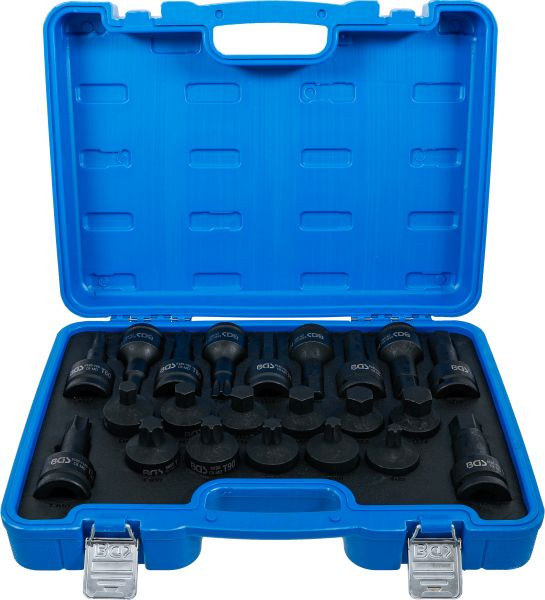BGS Kraft-Bit-Einsatz-Satz, Antrieb Innenvierkant 20 mm (3/4"), Innensechskant, T-Profil (für Torx), 22-teilig, 6185