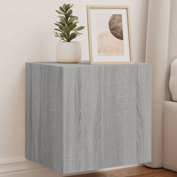 vidaXL TV-Wandschränke mit LED-Leuchten 2Stück Grau Sonoma 40,5x35x40cm, 837257