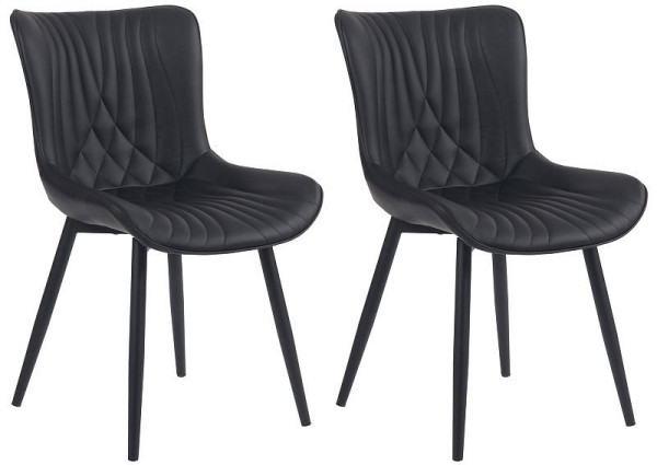CLP 2er Set Stühle Brady Kunstleder, schwarz, 323289