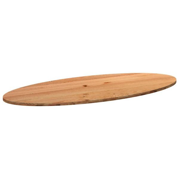 vidaXL Tischplatte Hellbraun 280x120x4 cm Massivholz Eiche Oval, 4009255